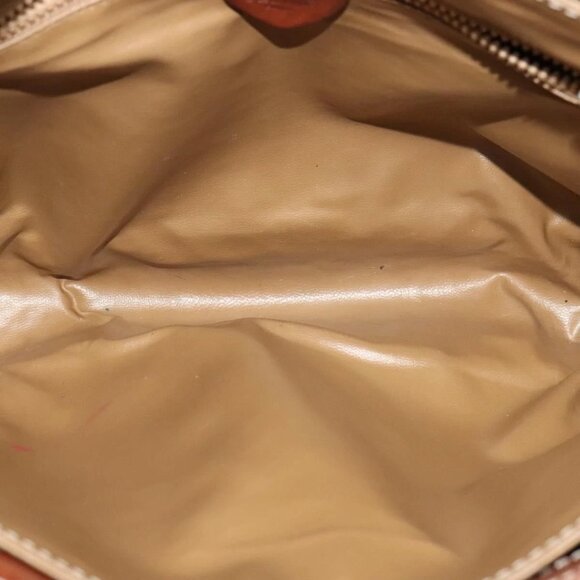 CELINE Macadam Canvas Shoulder Bag PVC Leather Brown Gold - Picture 9 of 16